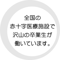 全国の赤十字医療施設で沢山の卒業生が働いています。